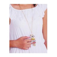 Collar dorado Buho de colores