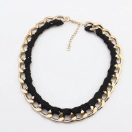 Collar Choker Dorado con negro
