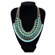 Collar con strass turqueza