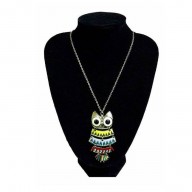Collar dorado Buho de colores