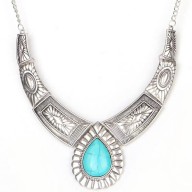 Collar Vintage Gota de Agua Turquesa