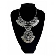 Collar Bohemio Moneda Doble Plata