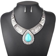 Collar Vintage Gota de Agua Turquesa