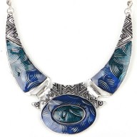 Collar y Aros Vintage con Esmaltado