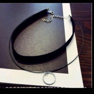 Choker Doble Cuero Gamuza