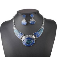 Collar y Aros Vintage con Esmaltado