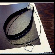 Choker Doble Cuero Gamuza