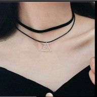 Choker Doble Cuero Gamuza