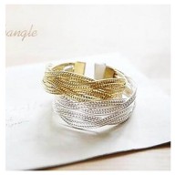 Pulsera de metal, imitación eslabones trenzados