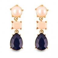 Aro Perla Blanca con colgante Salmón y Azul