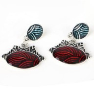 Collar y Aros Vintage con Esmaltado