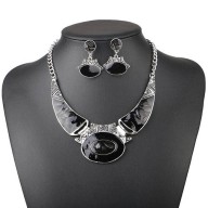 Collar y Aros Vintage con Esmaltado