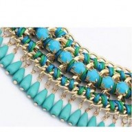 Collar con strass turqueza