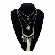 Maxi Collar Boho Con Borla Blanca