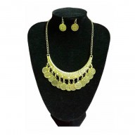 Collar y aros Boho-chic Monedas Oro 