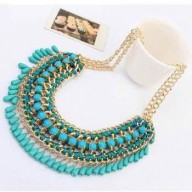 Collar con strass turqueza